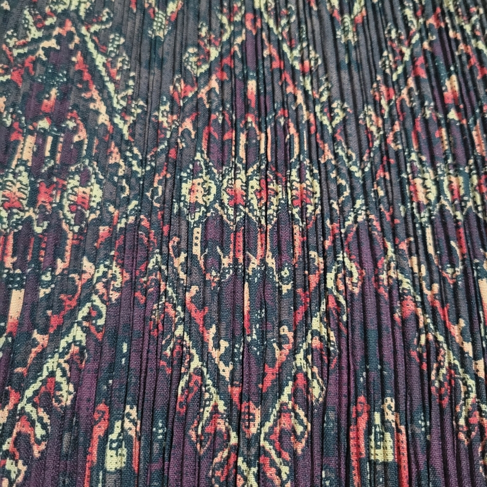 Norton McNaughton Vintage Accordion Ikat Style Pencil Midi Skirt Free Size - Picture 5 of 10